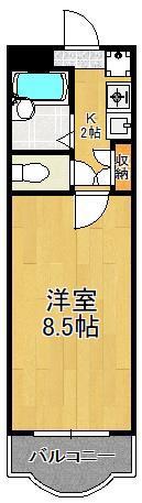 コンドミニアム青山(1K/1階)の間取り写真