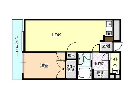 パークノヴァ久留米中央(1LDK/10階)の間取り写真
