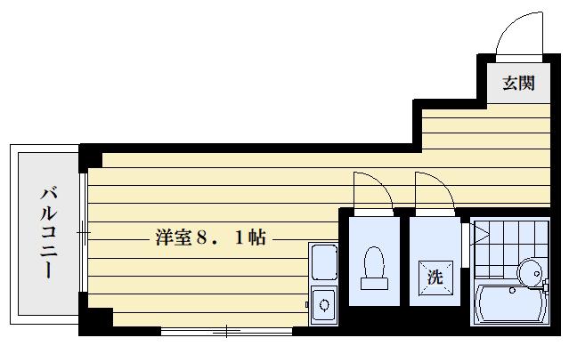 トリムビル(ワンルーム/2階)の間取り写真