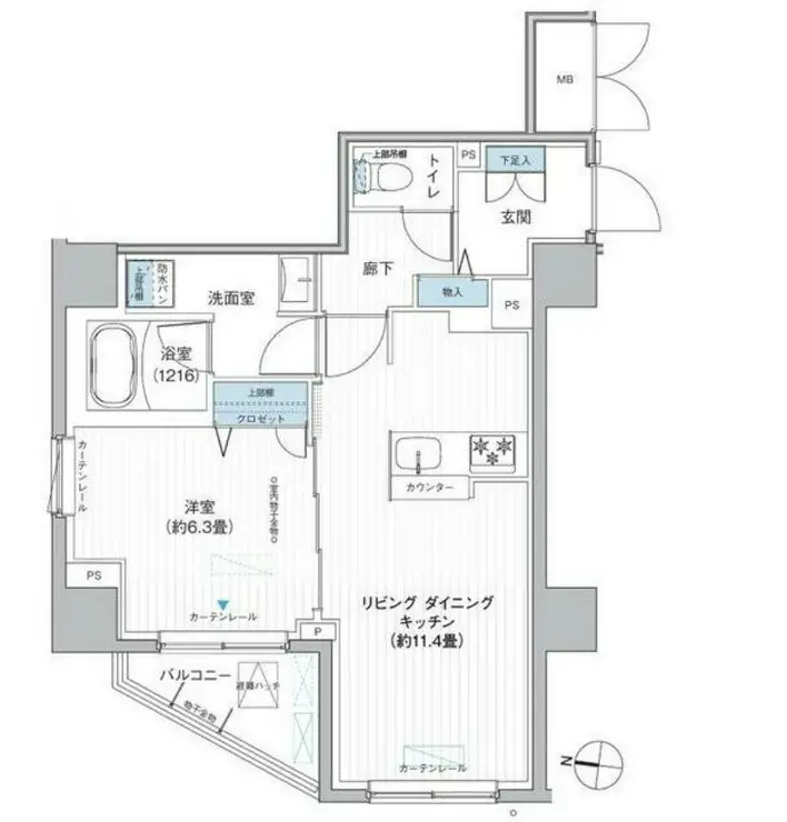 ハイツ芝大門 5階階 間取り