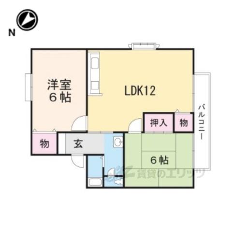 リヴェールⅠ(2LDK/1階)の間取り写真
