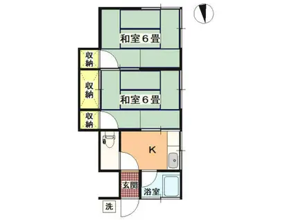 第2巣雲荘(2K/2階)の間取り写真