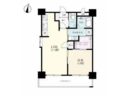 プレミアムタワー佐賀駅北(1LDK/7階)の間取り写真