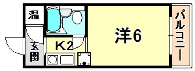 カサベラ花隈(ワンルーム/5階)の間取り写真