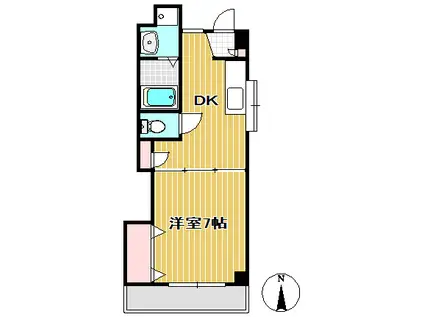 小田原ウェルコート(1DK/5階)の間取り写真