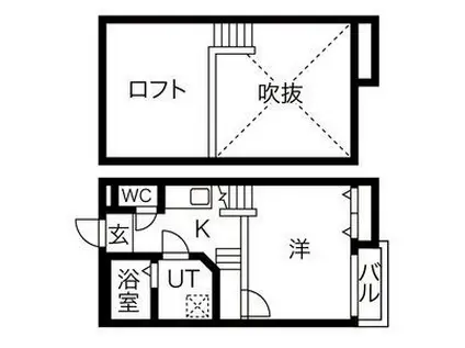 CREO荒子弐番館(1K/1階)の間取り写真