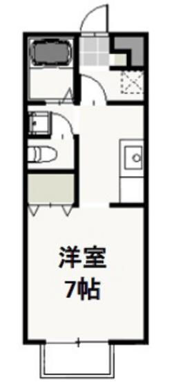 アルエット国富(1K/1階)の間取り写真