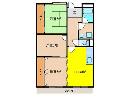 リンピアINOUE(3LDK/1階)の間取り写真