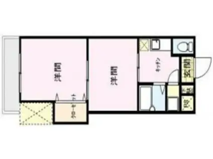 コスモマンション中央(2K/5階)の間取り写真