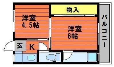 ソラーナ川辺 II(2K/3階)の間取り写真
