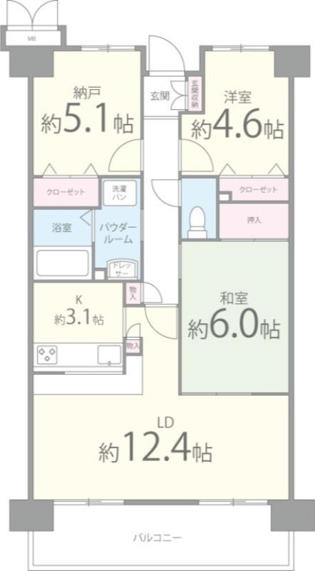 コンフォールアビタシオン(3LDK/5階)の間取り写真
