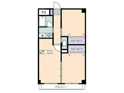 颯グランドヒルズ(2LDK/4階)の間取り写真