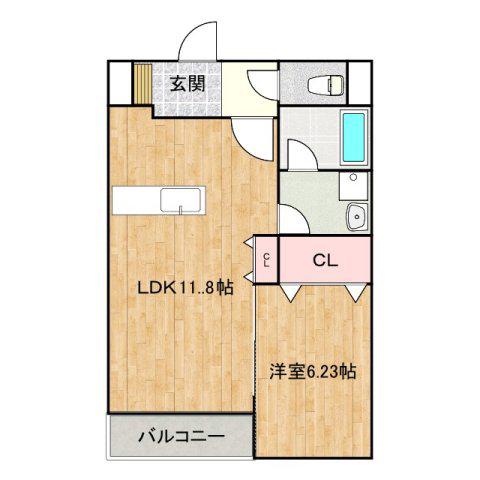 メゾンアイリス(1LDK/1階)の間取り写真