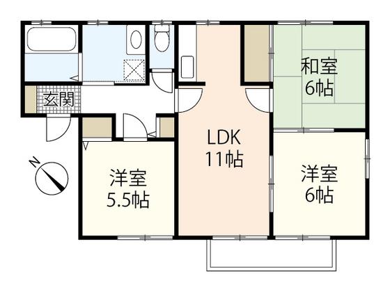 エイトトータス3(3LDK/2階)の間取り写真