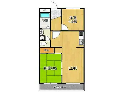 島田プラザ(3DK/2階)の間取り写真