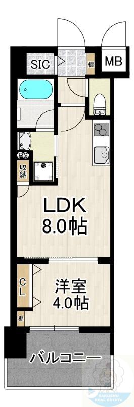 サンロージュ大分駅前(1LDK/11階)の間取り写真