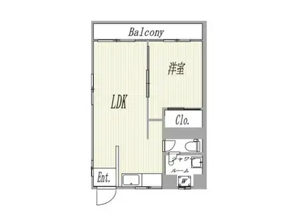 大祥ビル(1LDK/4階)の間取り写真