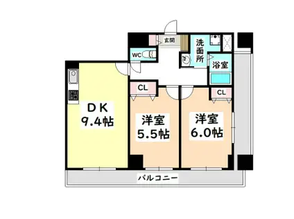 ARDEA(2DK/14階)の間取り写真