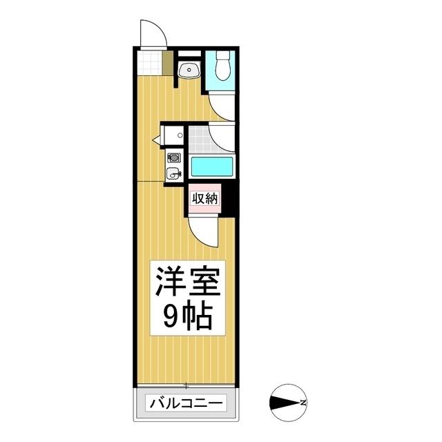 グリーンスクエア穂波(ワンルーム/2階)の間取り写真