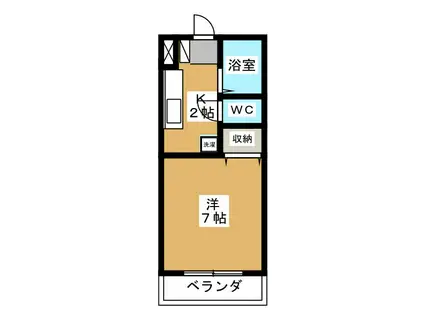 マンションみやび(1K/1階)の間取り写真