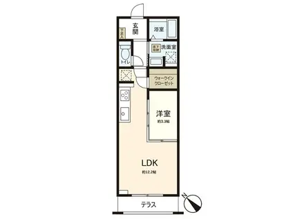 MOCXION成田町(1LDK/1階)の間取り写真