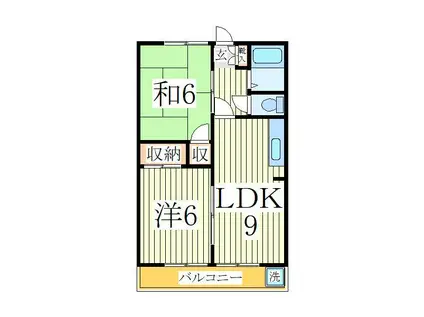 メゾネット柴崎台(2LDK/2階)の間取り写真