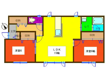 アクアプラネット(2LDK/1階)の間取り写真