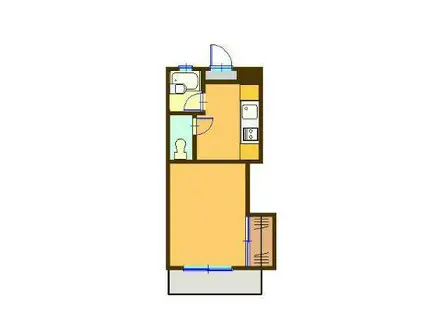 エステート鎌田II(1K/3階)の間取り写真