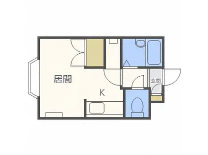 プレサント北8条A(1DK/2階)の間取り写真