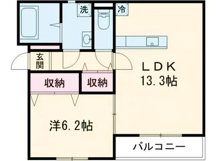 リベラルコート(1LDK/1階)の間取り写真