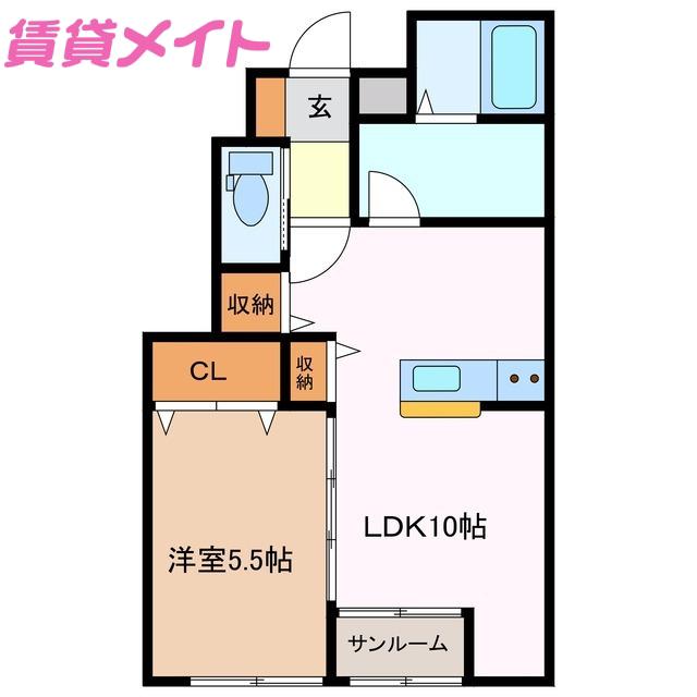 MYカメリア(1LDK/1階)の間取り写真