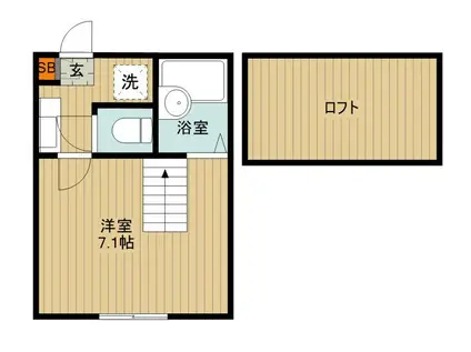 ロッシェル相模台第2(1K/1階)の間取り写真