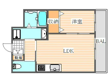 グレイスフルM比恵南(1LDK/5階)の間取り写真
