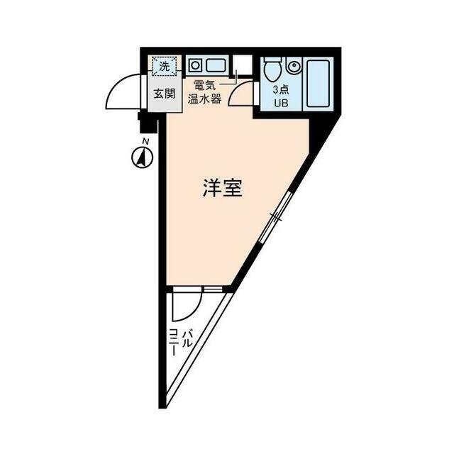キャッスル日野台(ワンルーム/3階)の間取り写真