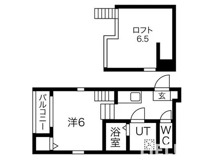 ハーモニーテラス栄(1K/1階)の間取り写真