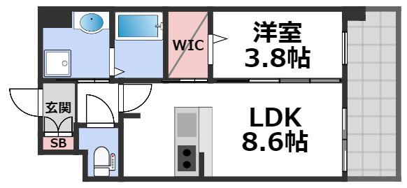 ESTONE HIGASHIOSAKA(1LDK/2階)の間取り写真
