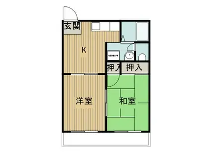 スカイヒルズMI(2DK/2階)の間取り写真