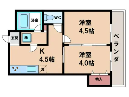 ファイブメゾン慕絵樹(2DK/2階)の間取り写真