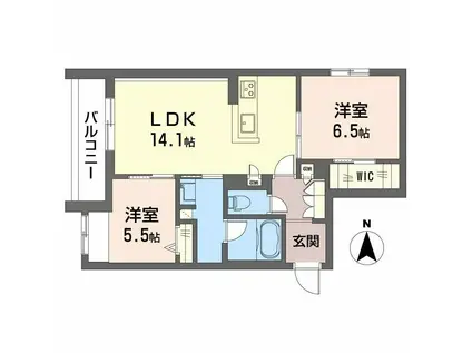 シャーメゾン ベル プレジール(2LDK/3階)の間取り写真