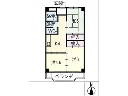 杉野コーポ(3K/1階)の間取り写真