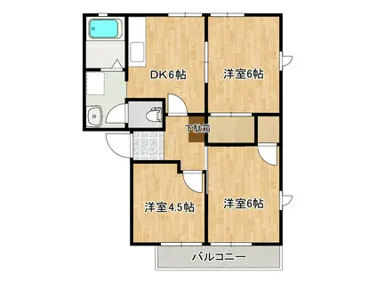 フレグランスあきやま(3DK/2階)の間取り写真