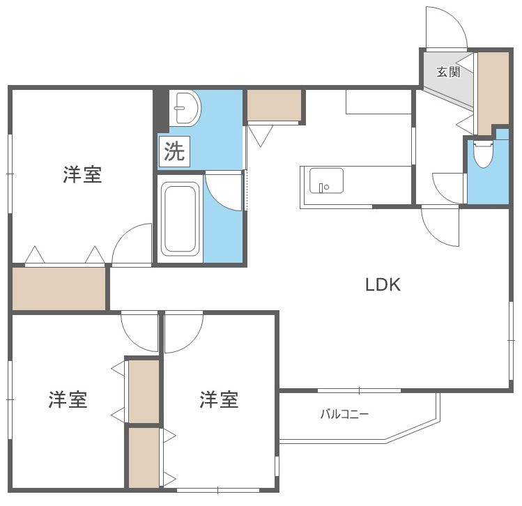 ASTER本通15(3LDK/3階)の間取り写真