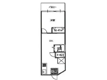 ウエストピアI(1DK/2階)の間取り写真