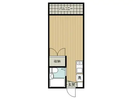 上福岡グリーンハイツ(1K/3階)の間取り写真