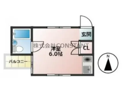 ベェルヴェルハウス(ワンルーム/4階)の間取り写真