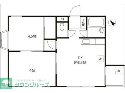 DRホームズ深沢(2DK/2階)の間取り写真