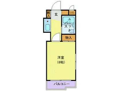 ユーコート上北沢(1K/3階)の間取り写真