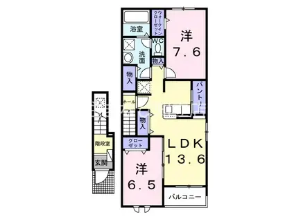フィエルテ(2LDK/2階)の間取り写真