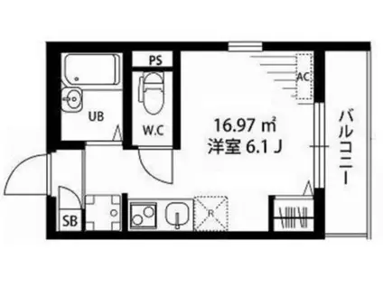 リブリ三幸(ワンルーム/2階)の間取り写真