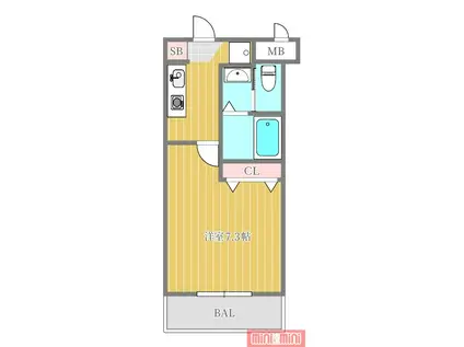 AILE放出(1K/1階)の間取り写真